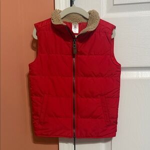 Carter's Red Vest with Tan Sherpa Collar